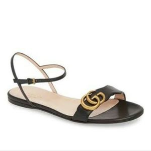 Gucci Shoes - Gucci Marmont Quarter Strap Flat Sandal size 37.5 Gucci Shoes - Gucci Marmont Quarter Strap Flat Sandal size 37.5